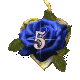 Alfabetten Blauwe roos Cijfer 5
