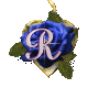 Alfabetten Blauwe roos 