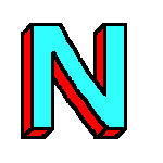 Alfabetten Blokletters gekleurd Letter N