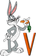 Alfabetten Bugs bunny glitter 