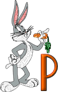 Alfabetten Bugs bunny glitter 