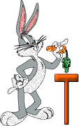 Alfabetten Bugs bunny glitter 