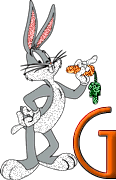 Alfabetten Bugs bunny glitter Letter G, Bugs Bunny
