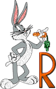 Alfabetten Bugs bunny glitter 