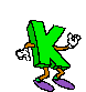 Alfabetten Dansen groen Letter K