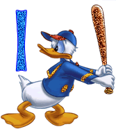 Alfabetten Donald duck honkbal glitter 