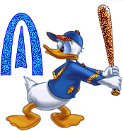 Alfabetten Donald duck honkbal glitter 