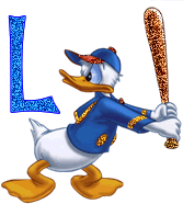 Alfabetten Donald duck honkbal glitter Letter L