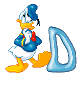 Alfabetten Donald duck wachtend Letter D