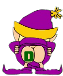 Alfabetten Elves paars Letter D