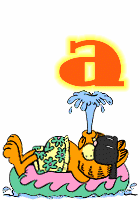 Alfabetten Garfield water Zonnende Kat Garfield Met Zonnebril Letter A