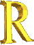 Alfabetten Geel blinkend Letter R