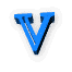 Alfabetten Gekleurd draaiend Blauwe Letter V