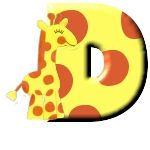 Alfabetten Giraffe Letter D