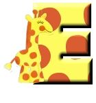 Alfabetten Giraffe Letter E