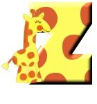 Alfabetten Giraffe Letter Z