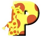 Alfabetten Giraffe Letter P