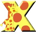 Alfabetten Giraffe Letter X