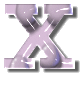 Alfabetten Glas paars Letter X