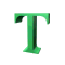 Alfabetten Groen draaiend Letter T