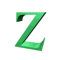 Alfabetten Groen draaiend Rond Tollende Letter Z