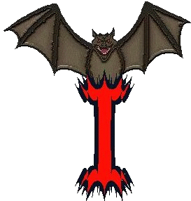 Alfabetten Halloween vleermuis Letter I