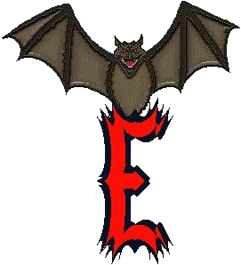 Alfabetten Halloween vleermuis 