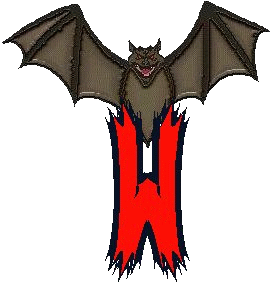 Alfabetten Halloween vleermuis 