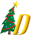 Alfabetten Kerst boom 2 Letter D