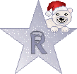 Alfabetten Kerst ijsbeer Letter R