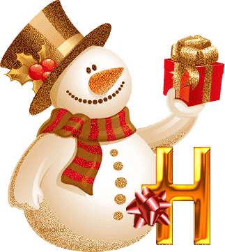 Alfabetten Kerst sneeuwpop 2 
