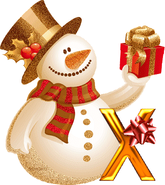 Alfabetten Kerst sneeuwpop 2 