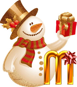 Alfabetten Kerst sneeuwpop 2 