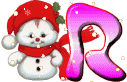 Alfabetten Kerst sneeuwpop 3 