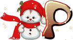 Alfabetten Kerst sneeuwpop 3 
