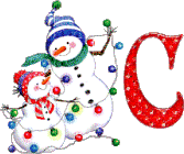 Kerst sneeuwpoppen Alfabetten 