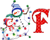Kerst sneeuwpoppen Alfabetten Letter F