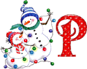 Kerst sneeuwpoppen Alfabetten Letter P