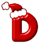 Alfabetten Kerstmuts Letter D