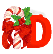 Alfabetten Kerstzuurstok rood 2 