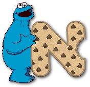 Alfabetten Koekie monster Koekjesmonster Hap Uit Letter N