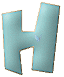 Alfabetten Lente blauw Letter H