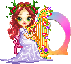 Alfabetten Meisje met harp 