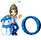 Alfabetten Meisje met sneeuwpop 