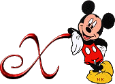 Alfabetten Mickey mouse 3 Letter X