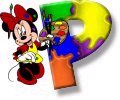 Minnie mouse Alfabetten Letter P Minnie Mouse
