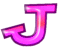 Alfabetten Neon rose Letter J,