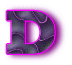 Alfabetten Neon zwart Letter D