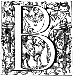 Alfabetten Oud versierd Letter B
