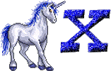 Alfabetten Paarde blauw Letter X